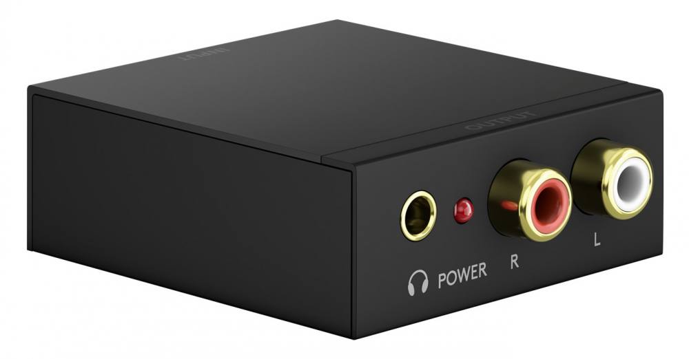 GOOBAY μετατροπέας ήχου 58493, Coaxial/Toslink σε 2x RCA, μαύρος