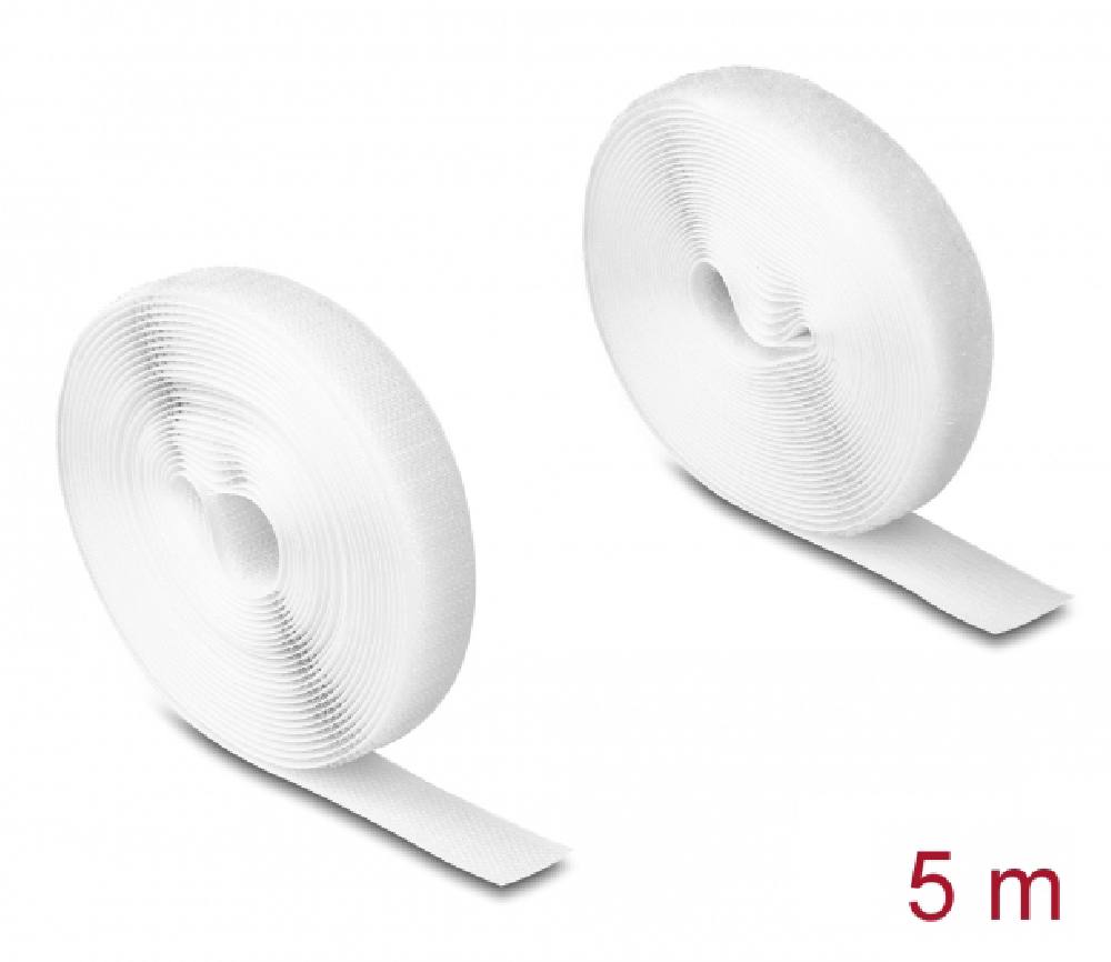 DELOCK ταινία τύπου Velcro 20919, heavy duty, 5mx20mm, λευκή