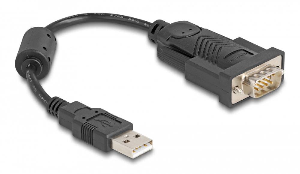 DELOCK καλώδιο USB σε RS-232 61549, 921.6Kbps, 0.25m, μαύρο