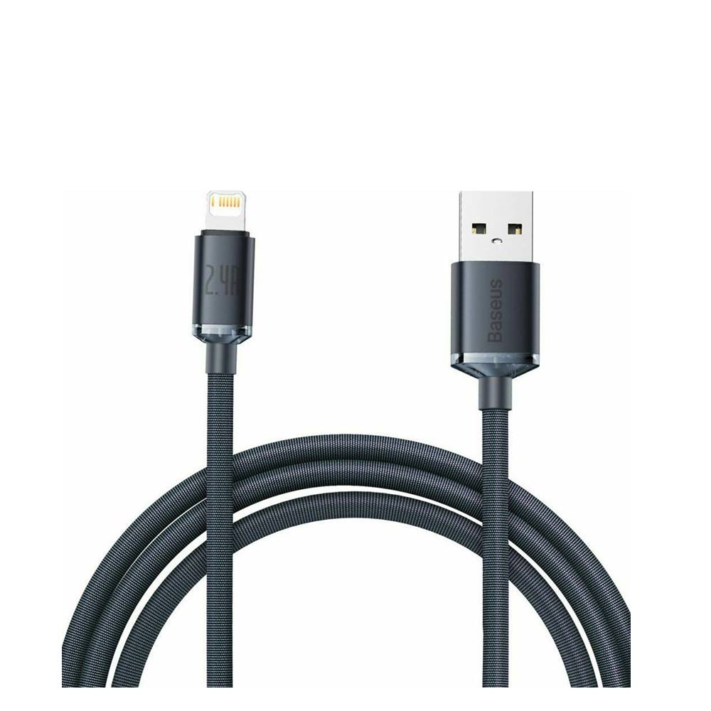 Baseus Crystal Shine Braided USB to Lightning Cable Μαύρο 2m (CAJY000101) (BASCAJY000101)