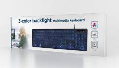 GEMBIRD 3-COLOR BACKLIGHT KEYBOARD BLACK