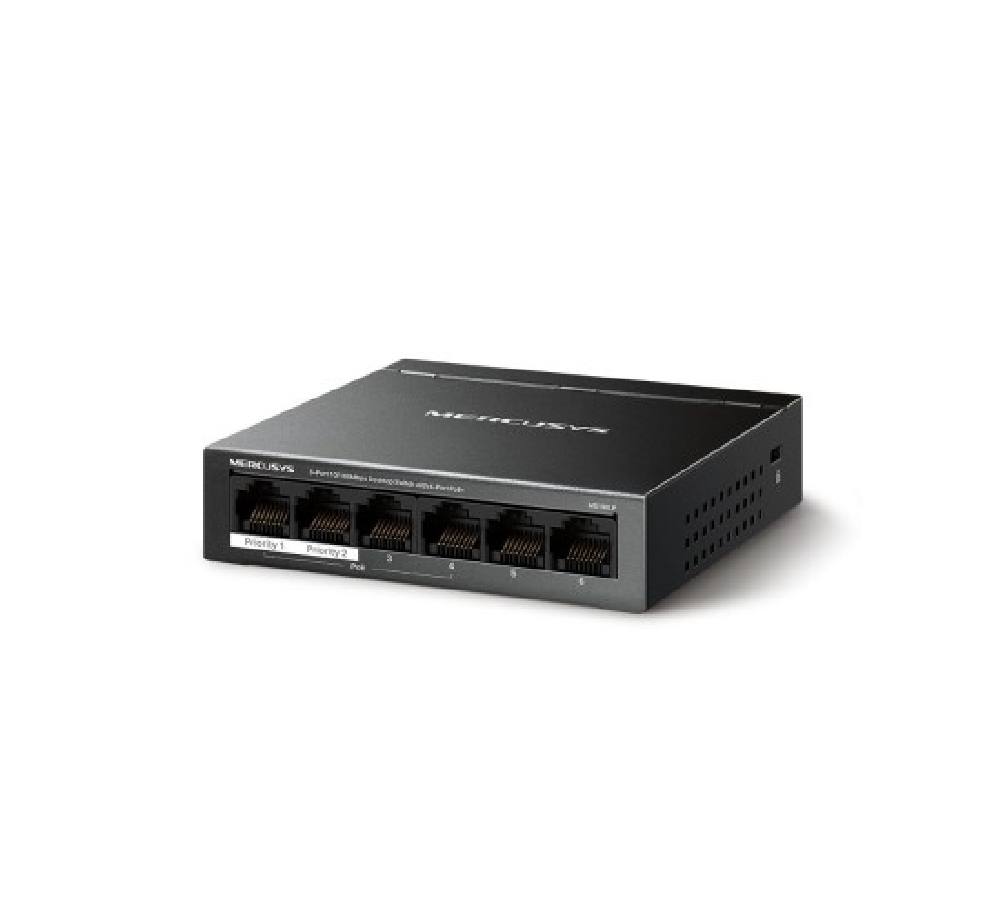 Mercusys 6-Port 10/100Mbps Desktop Switch with 4-Port PoE+ (MS106LP) (MERMS106LP)