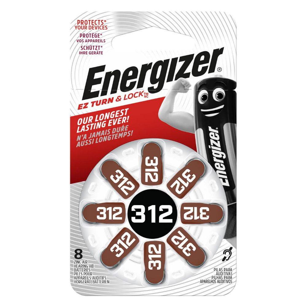 Energizer Μπαταρίες Ακουστικών Βαρηκοΐας 312 1.4V 8τμχ (22579117) (ENE22579117)