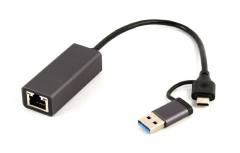 CABLEXPERT USB3.1+TYPEC GIGABIT NETWORK ADAPTER SPACE GREY