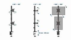 GEMBIRD ADJUSTABLE 2-DISPLAY VERTICAL DESK MOUNT 17'-32'