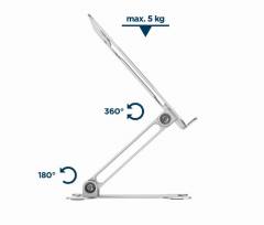 GEMBIRD FOLDABLE NOTEBOOK RISER STAND SILVER