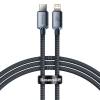 Baseus  Crystal cable USB-C to Lightning, 20W, PD, 1.2m Black (CAJY000201) (BASCAJY000201)