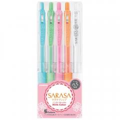 Zebra Sarasa Clip 0.5 Milk Color 5 Color Pen Set (ZB-17270) (ZEB17270)