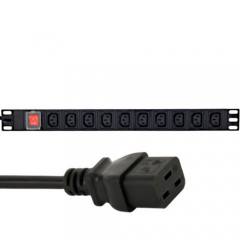 ENERGENIE POWER DISTRIBUTION UNIT (PDU), 10PCS C13 SOCKETS, 1U, 16A, C19 PLUG 2M CABLE