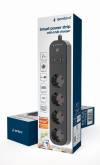 GEMBIRD SMART POWER STRIP WITH USB CHARGER 4 SOCKETS BLACK