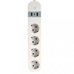 GEMBIRD SMART POWER STRIP WITH USB CHARGER 4 SOCKETS WHITE