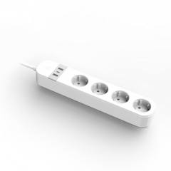 GEMBIRD SMART POWER STRIP WITH USB CHARGER 4 SOCKETS WHITE