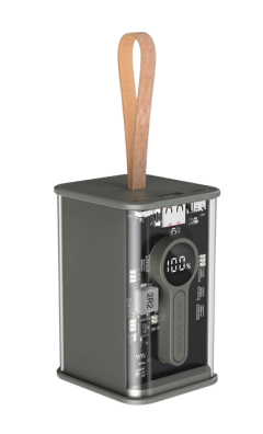 GEMBIRD TRANSPARENT QC3.0 QUICK CHARGING POWER BANK 18000MAH BLACK