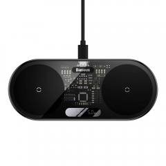 Baseus Dual Qi Wireless Charger Digital Led Display, 20w (WXSX010101) (BASWXSX010101)