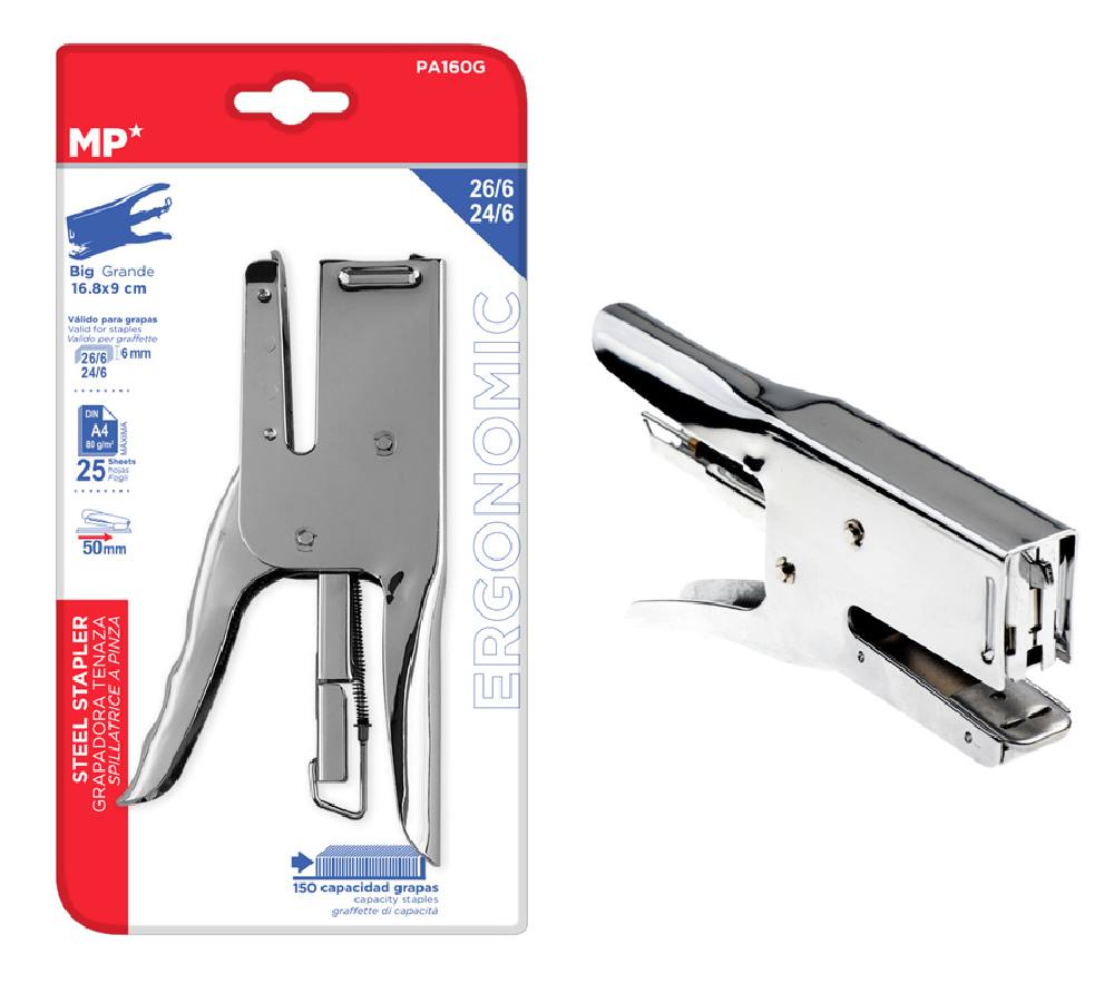 MP μεταλλικό συρραπτικό PA160G, 16.8 x 9cm, 24/6-26/6, 25 φύλλα