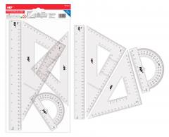MP σετ χάρακες PA144, διάφανο πλαστικό, 4 τμχ