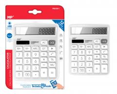 MP αριθμομηχανή PE028, ηλιακό & μπαταρίες, 12 ψηφία, λευκή