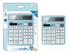 MP αριθμομηχανή PE028, ηλιακό & μπαταρίες, 12 ψηφία, γαλάζια