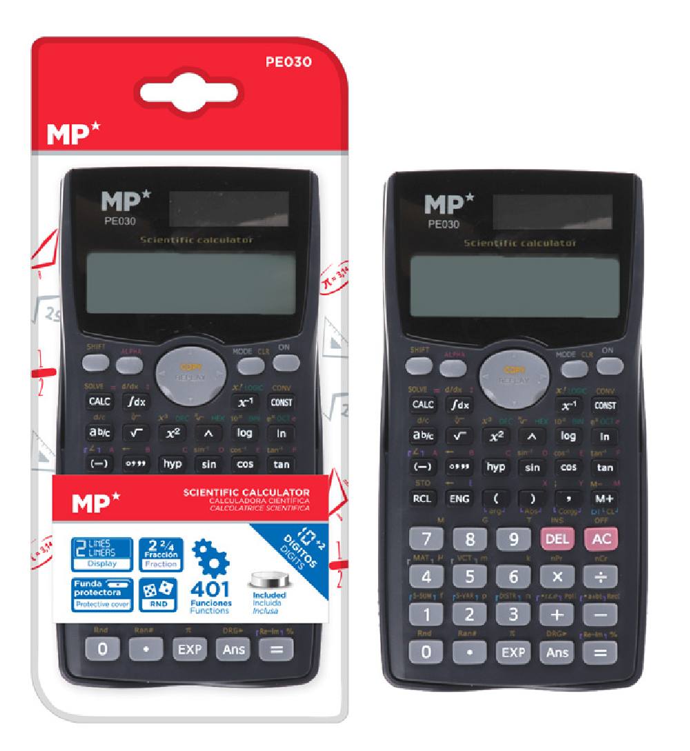 MP επιστημονική αριθμομηχανή PE030, ηλιακό & μπαταρίες, 10+2 ψηφία