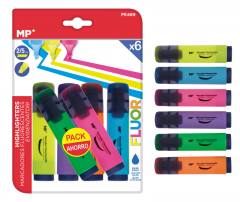 MP μαρκαδόρος υπογράμμισης PE489, πάχος μύτης 2-5mm, 6 χρώματα