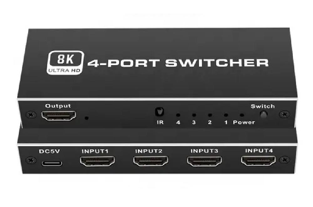 HDMI switch CAB-H149, 4-in σε 1-out, 4K/120Hz, 8K/60Hz, μαύρο