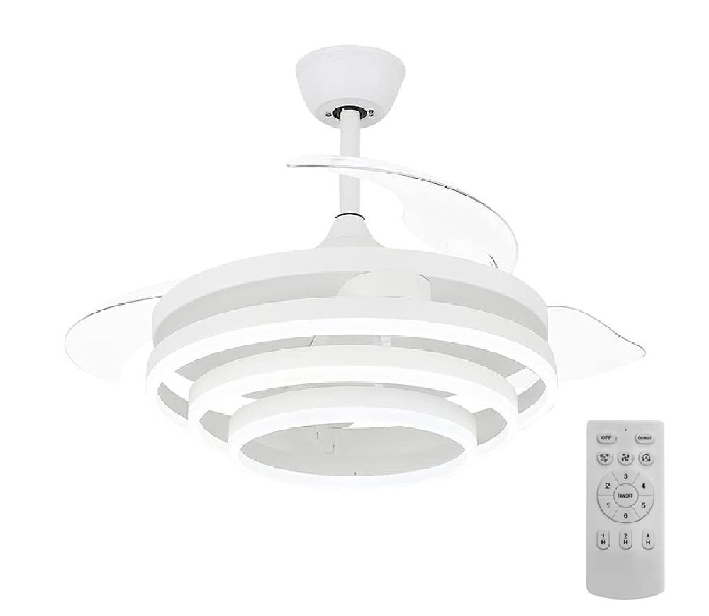 POWERTECH ανεμιστήρας οροφής HLL-0112 με LED φως, 72W, Φ50x50cm, λευκός