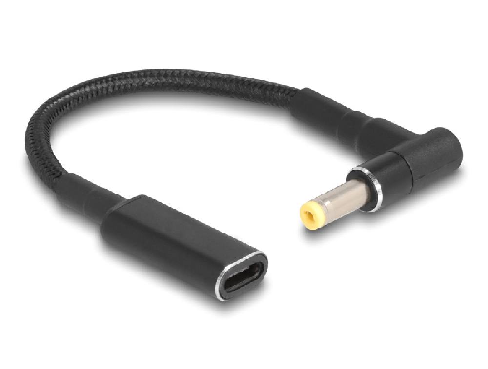 POWERTECH καλώδιο τροφοδοσίας CAB-UC073, USB-C σε HP 4.8x1.7mm, μαύρο
