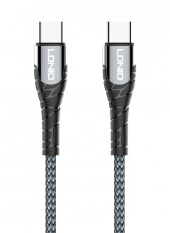 LDNIO καλώδιο USB-C σε USB-C LC102, 65W PD, 2m, γκρι