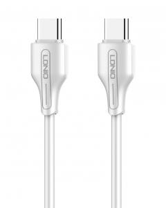 LDNIO καλώδιο USB-C σε USB-C LC121C, 65W PD, 1m, λευκό