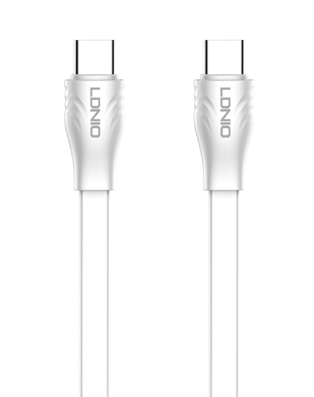 LDNIO καλώδιο USB-C σε USB-C LC131C, 65W PD, 1m, λευκό
