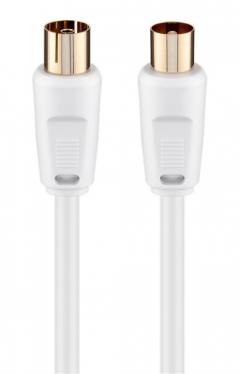 GOOBAY καλώδιο κεραίας 67286, αρσενικό σε θηλυκό, 80dB, 7.5m, λευκό