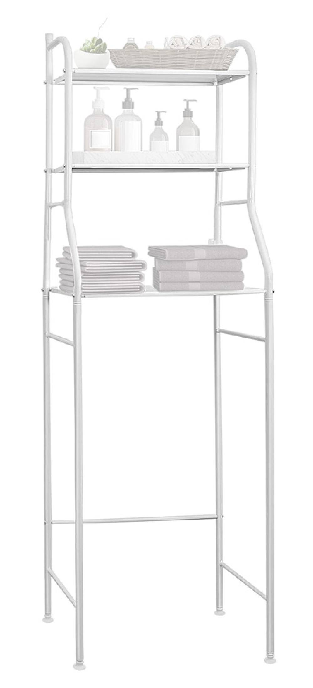 Ραφιέρα μπάνιου HUH-0134 με 3 ράφια, μεταλλική, λευκή