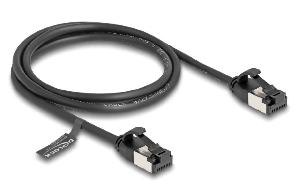 DELOCK καλώδιο δικτύου 80183, CAT 8.1 U/FTP, 40Gbps, 1m, μαύρο