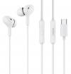 CELEBRAT earphones με μικρόφωνο D13, USB-C, 1.2m, λευκά