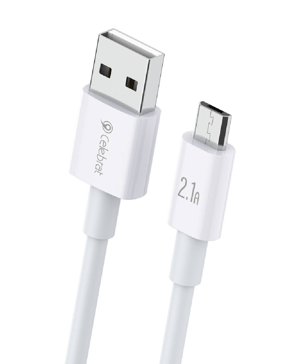 CELEBRAT καλώδιο Micro USB σε USB CB-24M, 10.5W, 1.2m, λευκό