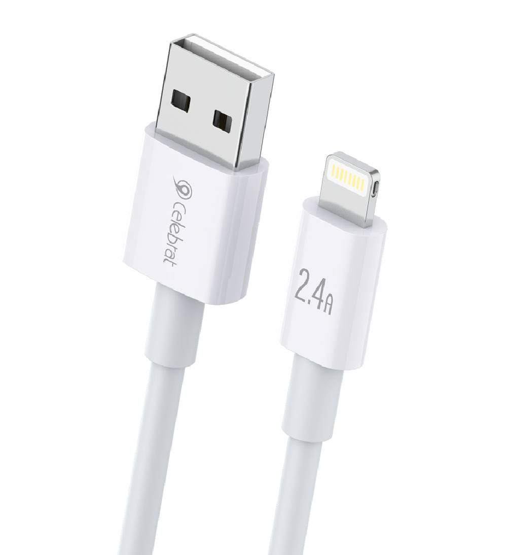 CELEBRAT καλώδιο Lightning σε USB CB-24L, 12W, 1.2m, λευκό