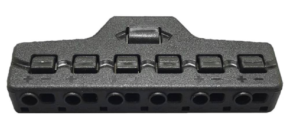 Splitter block TOOL-0095 για LED καλωδιοταινίες, 6-port, μαύρο