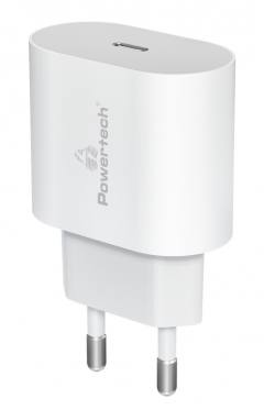 POWERTECH φορτιστής τοίχου PT-1150, USB-C, 12W, λευκός