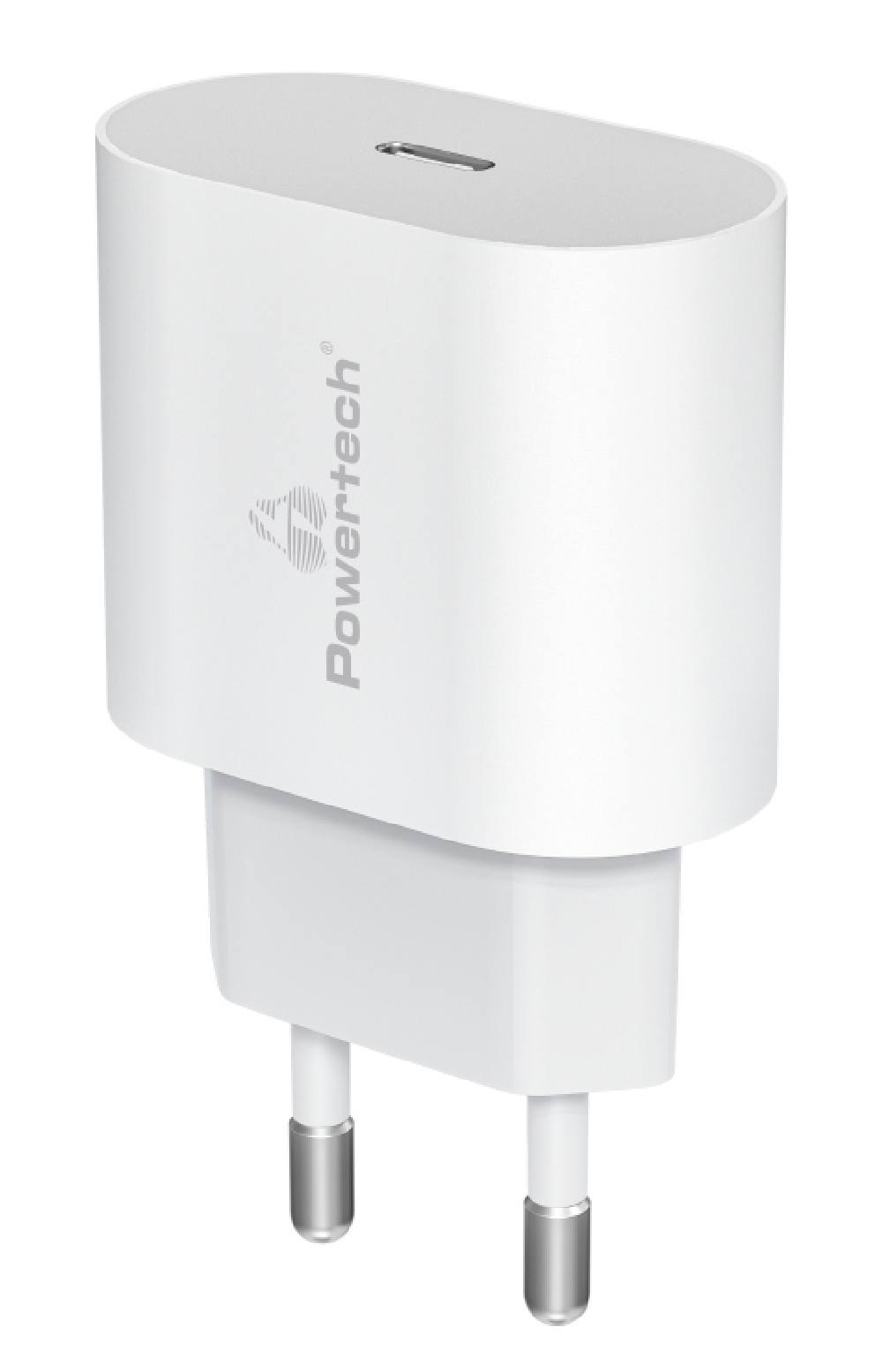 POWERTECH φορτιστής τοίχου PT-1150, USB-C, 12W, λευκός