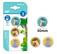 MP γόμα για μολύβι δεινόσαυροι PG154-06, 3τμχ