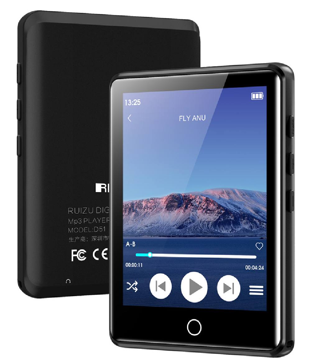RUIZU MP3 player M6 με οθόνη αφής 2.8", 8GB, ελληνικό μενού, μαύρο