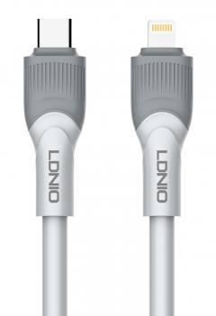 LDNIO καλώδιο Lightning σε USB-C LC601I, 30W PD, 1m, γκρι