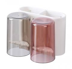 ECOCO βάση οδοντόβουρτσας E1924 με 2 ποτήρια, λευκή