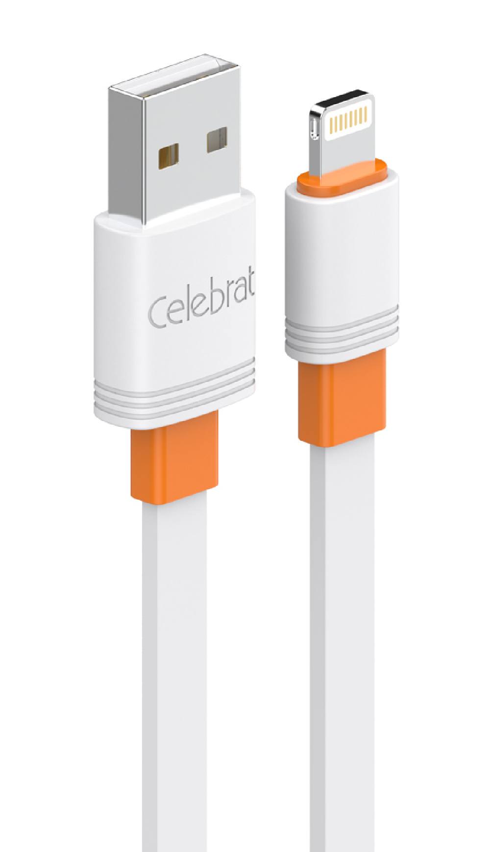 CELEBRAT καλώδιο Lightning σε USB CB-33L, flat, 12W, 1m, λευκό