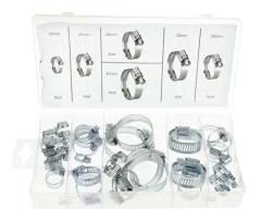 GEKO σετ μεταλλικοί σφιγκτήρες λάστιχων G02812, διάφορα μεγέθη, 26τμχ