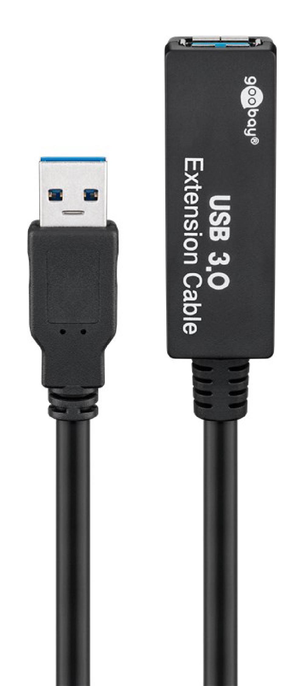 GOOBAY καλώδιο προέκτασης USB 3.0 95727, active, 5Gbps, 5m, μαύρο