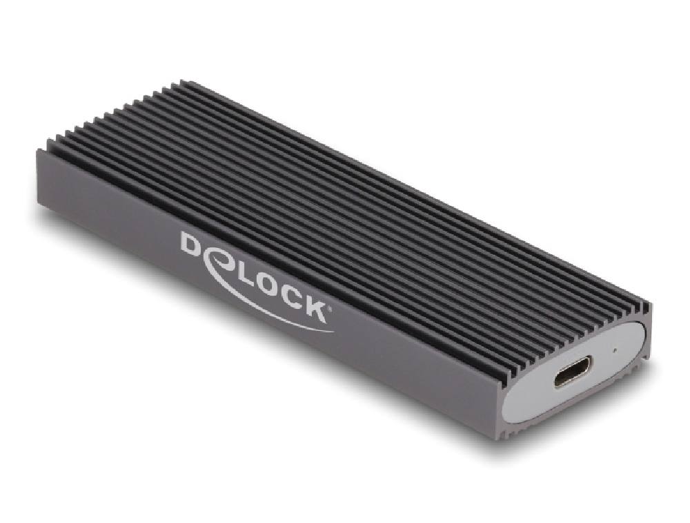 DELOCK θήκη για M.2 NVMe PCIe/SATA SSD 42019, tool free, 10Gbps, μαύρη