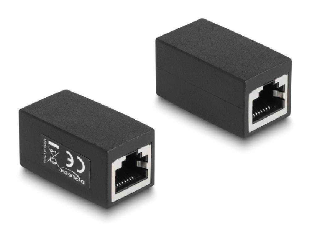 DELOCK σύνδεσμος RJ45 88003, θηλυκό σε θηλυκό, Cat.6, μαύρος