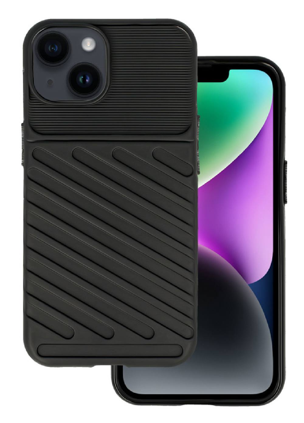 POWERTECH Θήκη Thunder MOB-1921 για iPhone 15, μαύρη