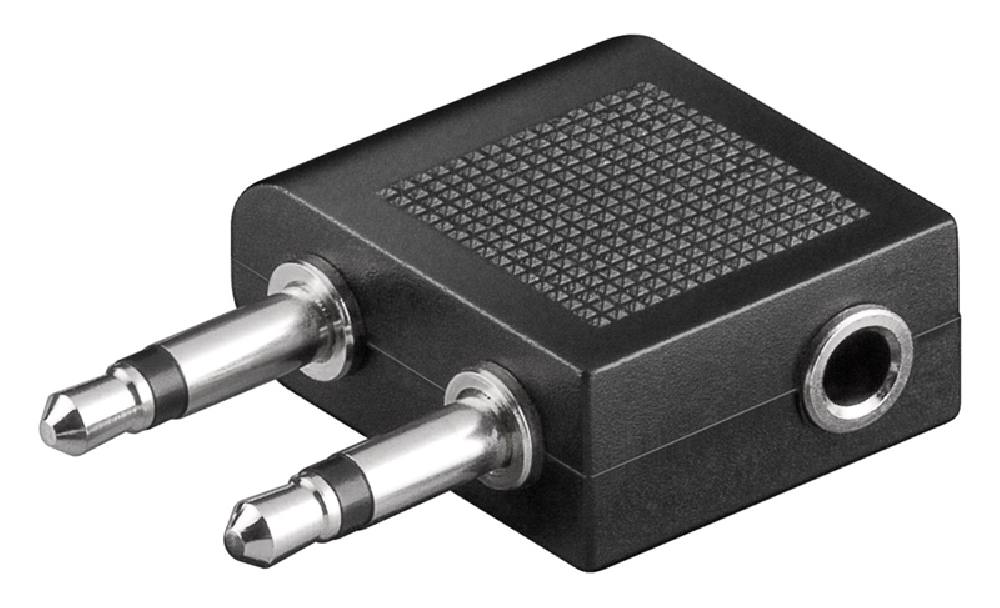 GOOBAY αντάπτορας 2x 3.5mm 2-pin σε 3.5 mm 3-pin 61004, μαύρο